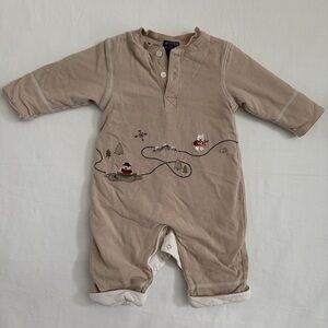 Bowen Wright Double Lined Cotton Romper Baby 12M Camping Themed Adorable